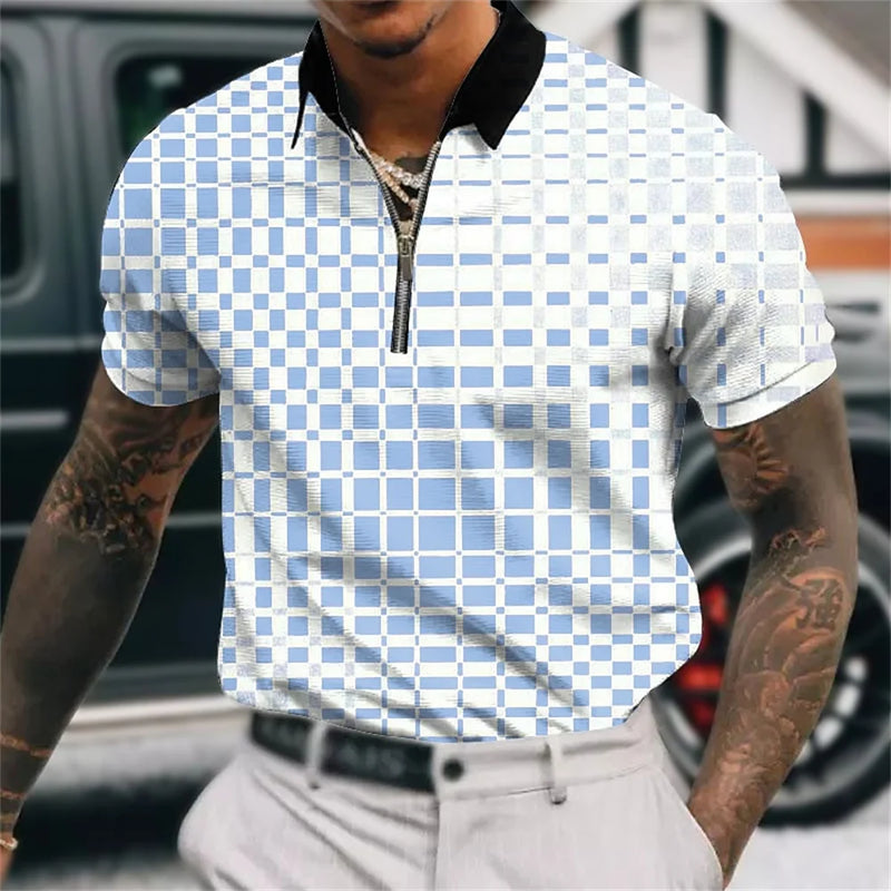 Camisa Polo multicolorida com zíper