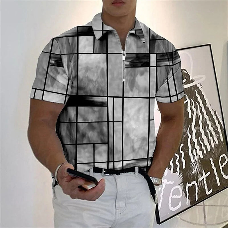 Camisa Polo multicolorida com zíper