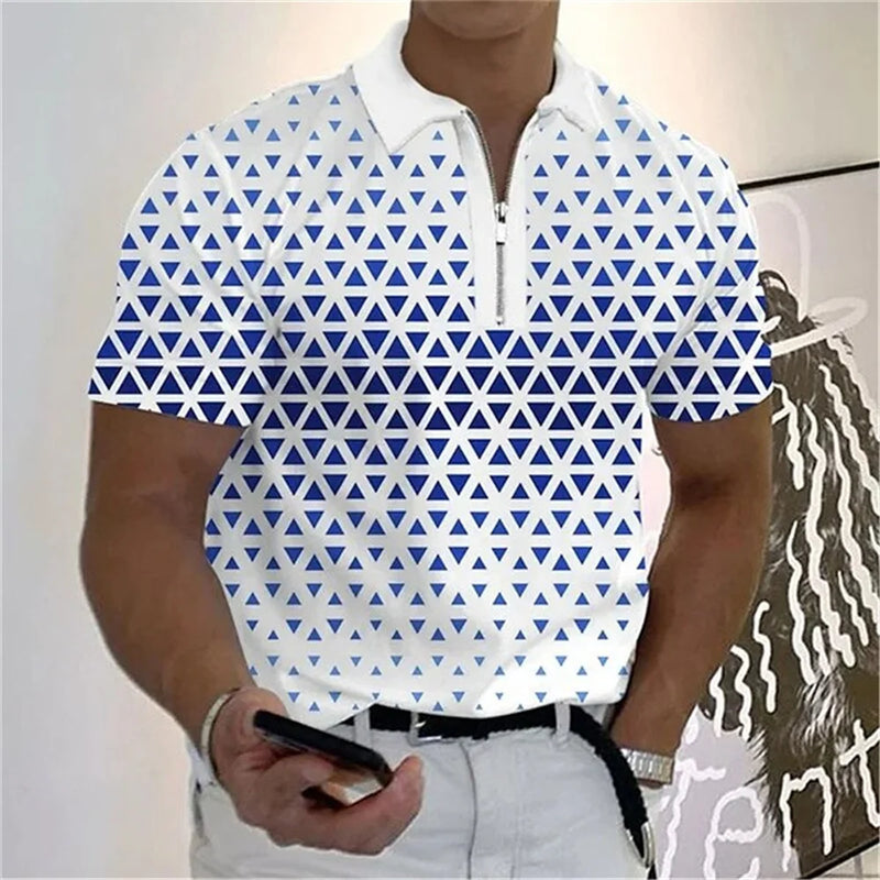Camisa Polo multicolorida com zíper